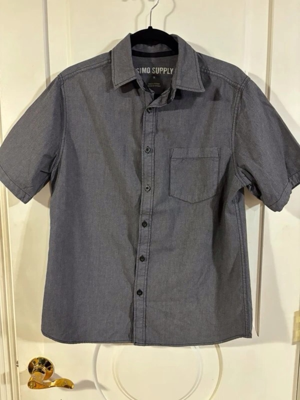 Polo by Ralph Lauren Short-Sleeve Button-Down Shirt — Charcoal Gray
